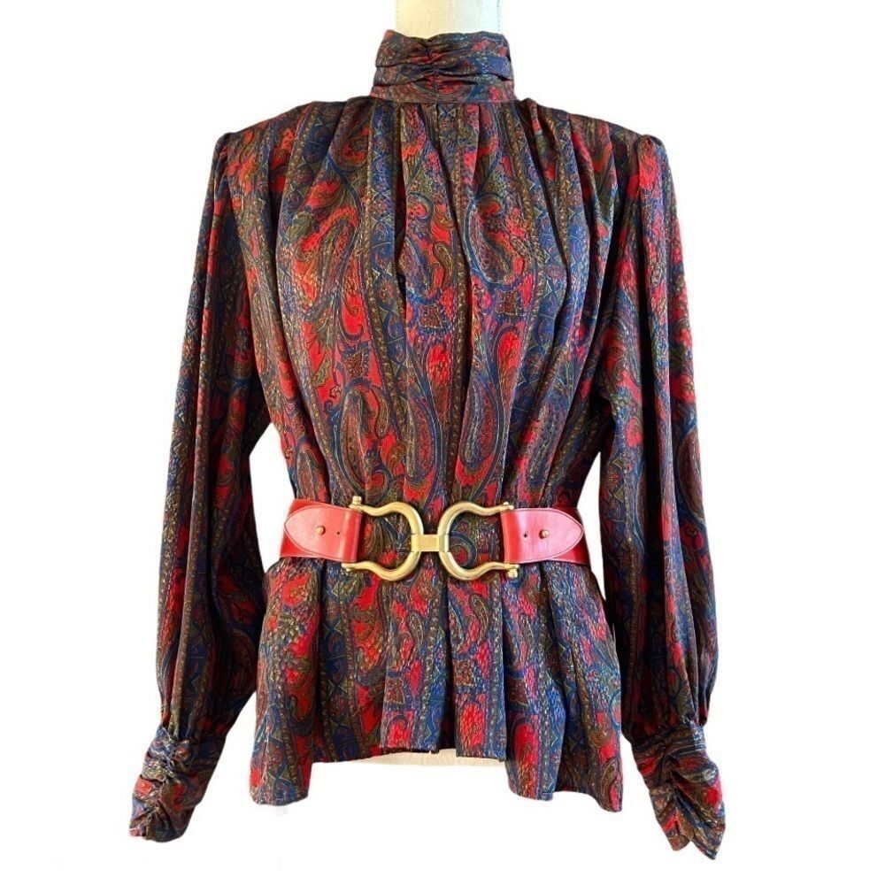 Vintage 80’s Stuart Lang Paisley Blouse 12